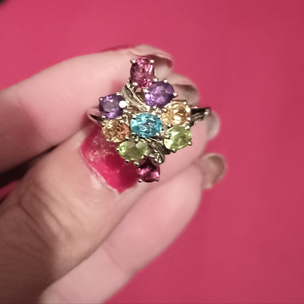 Multi Gemstone Ring, - image 2